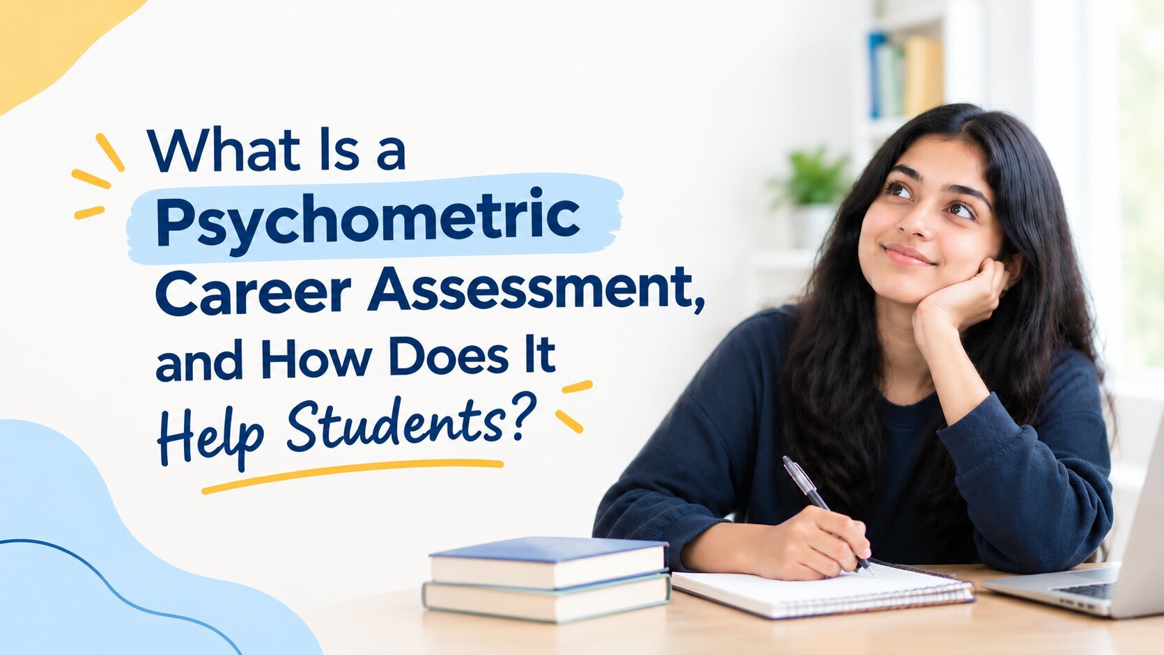Student reflecting on career choices while learning about psychometric career assessment